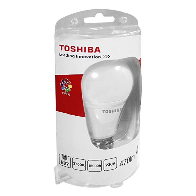 Toshiba Bombilla Led de Bajo Consumo A60 40W 470lm Blanco Cálido