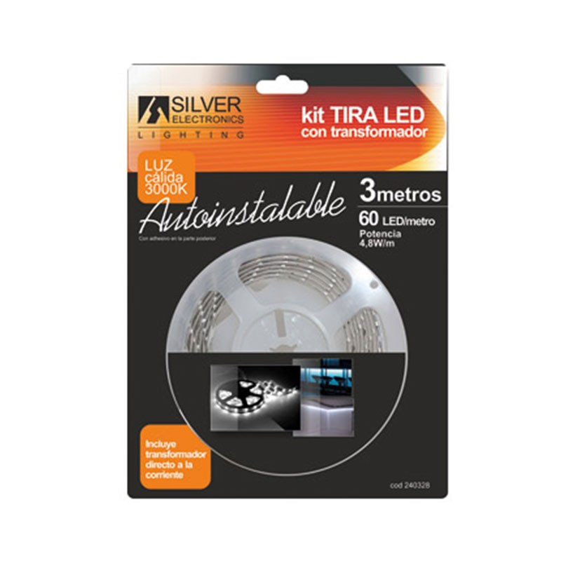 Tira led kit 3m luz cálida 4,8w