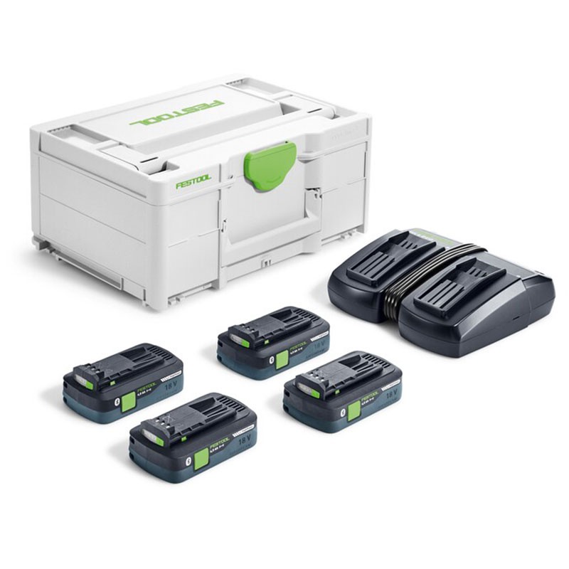 Festool Set de energía SYS 18V 4x4,0/TCL 6 DUO Festool Set de energía SYS 18V 4x4,0/TCL 6 DUO