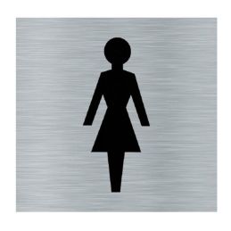 Cartel Señalización Aluminio Adhesivo Mujer 140x140