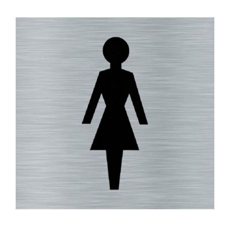 Cartel Señalización Aluminio Adhesivo Mujer 140x140