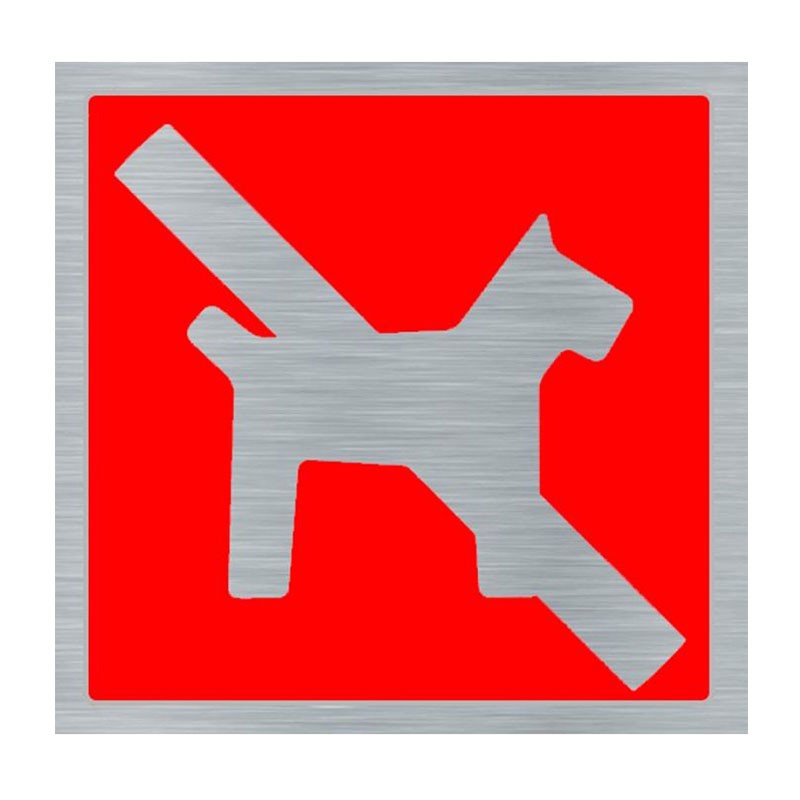 Cartel de Aluminio Adhesivo Perros No 140x140 Cartel de Aluminio Adhesivo Perros No 140x140