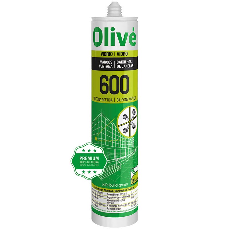 Olivé 600 Silicona Acética Vidrio Verde Claro 300ml
