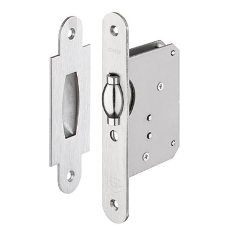 Häfele Cerradura de Embutir Rodillo para Puerta De Madera Color Inox 911.24.002