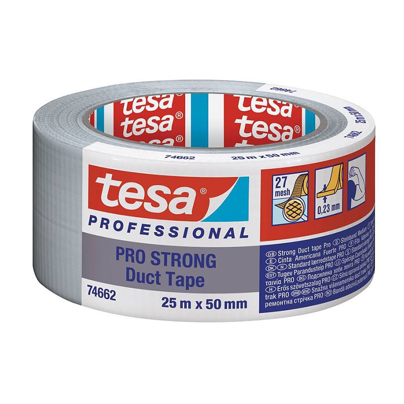 Tesa Cinta Americana Profesional Pro Strong Duct Tape 25mx50mm Color Gris