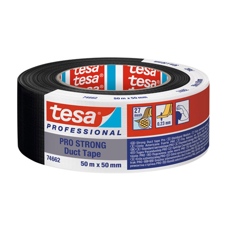 Tesa Professional Cinta Americana Pro Strong Duct Tape 25mx50mm Color Negro